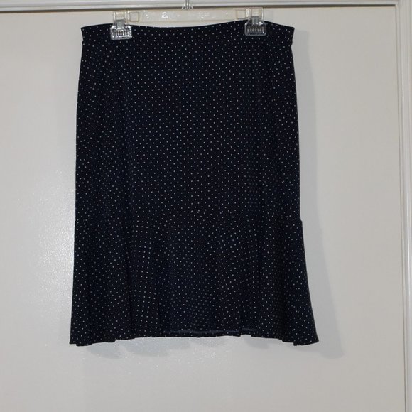 Navy  & White Polka Dot Skirt - Picture 1 of 4